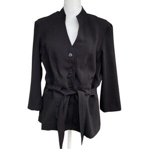 T. Milano Vintage Black Tie Waist Blazer